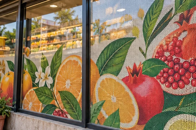 Illustrative concept showing one-way vision film, not an installed customer project