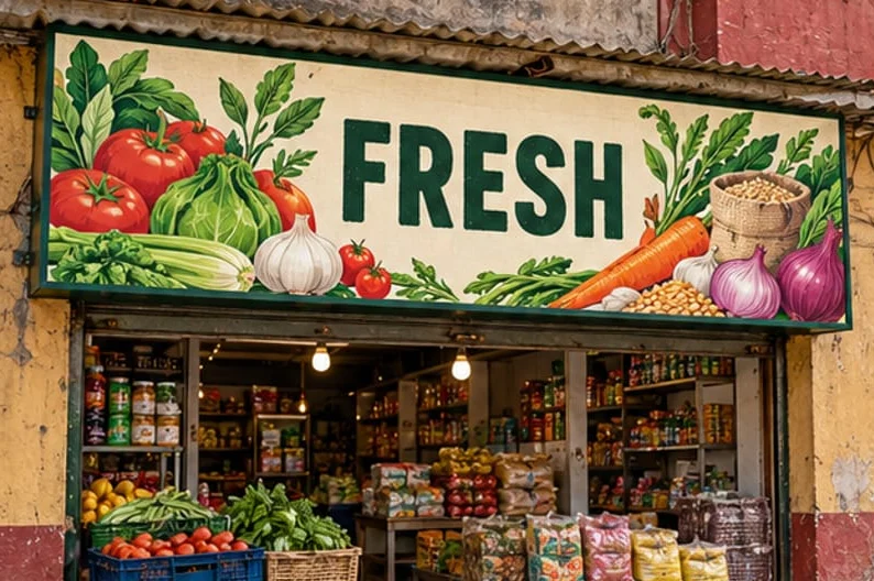 Illustrative concept showing outdoor sign-face prints, not an installed customer project