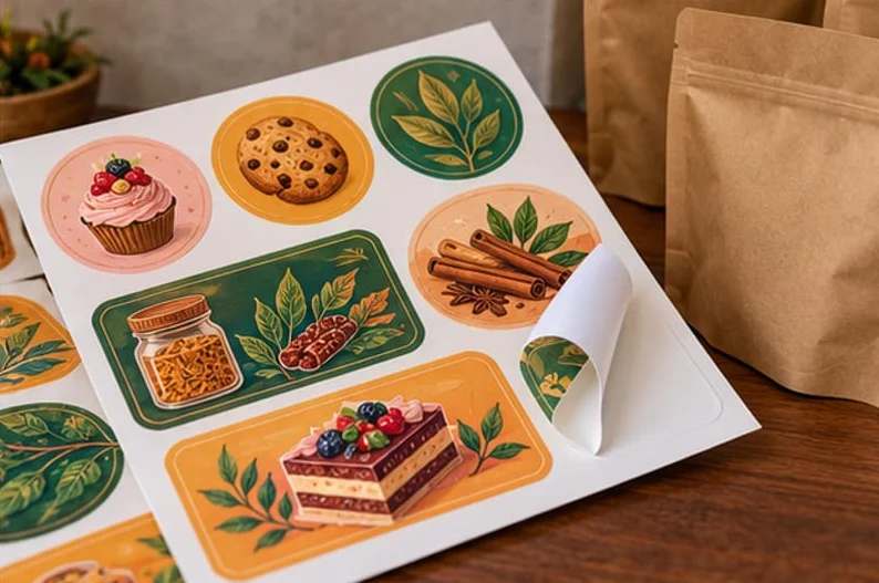 Illustrative concept showing stickers & labels, not an installed customer project