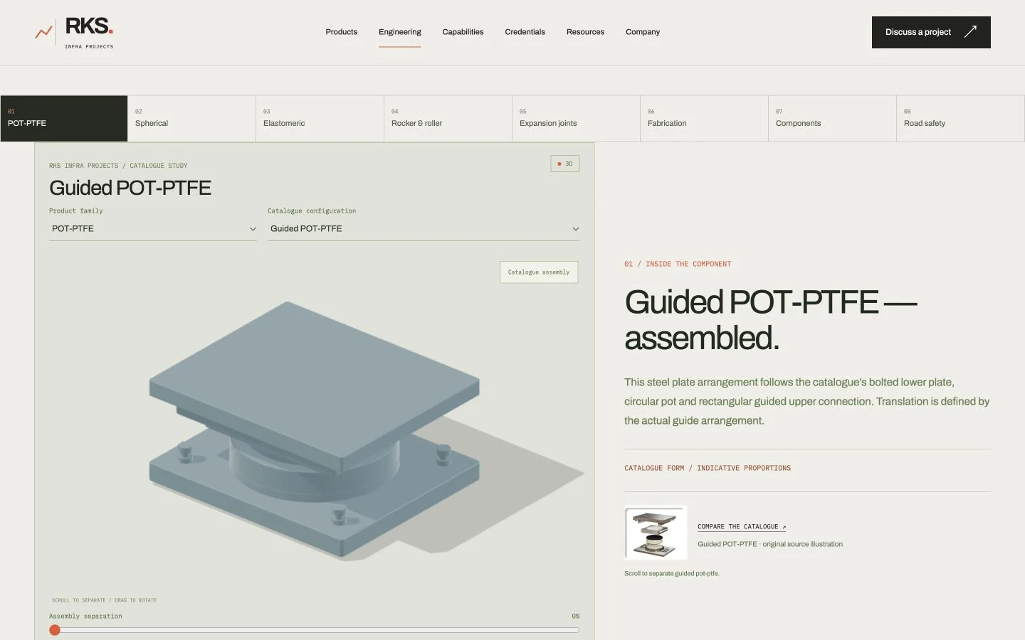 Actual screenshot of the interactive 3D explorer in the RKS Infra website prototype